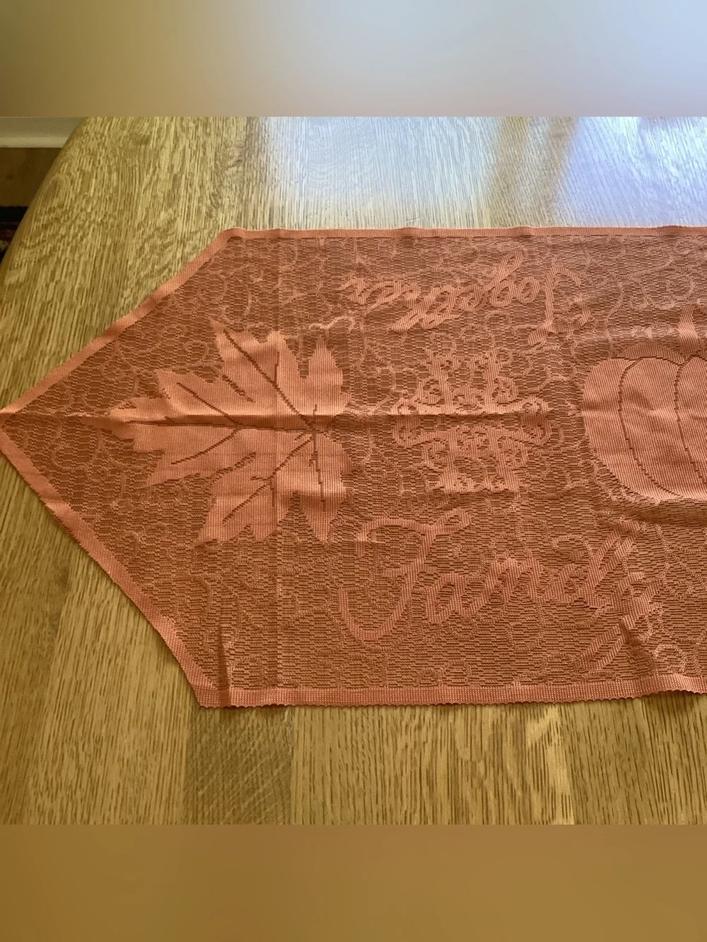 Fall Harvest Orange Table Runner 80” X 19.5 Family Together, Thanksgiving Autumn